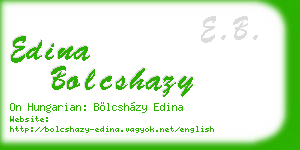 edina bolcshazy business card